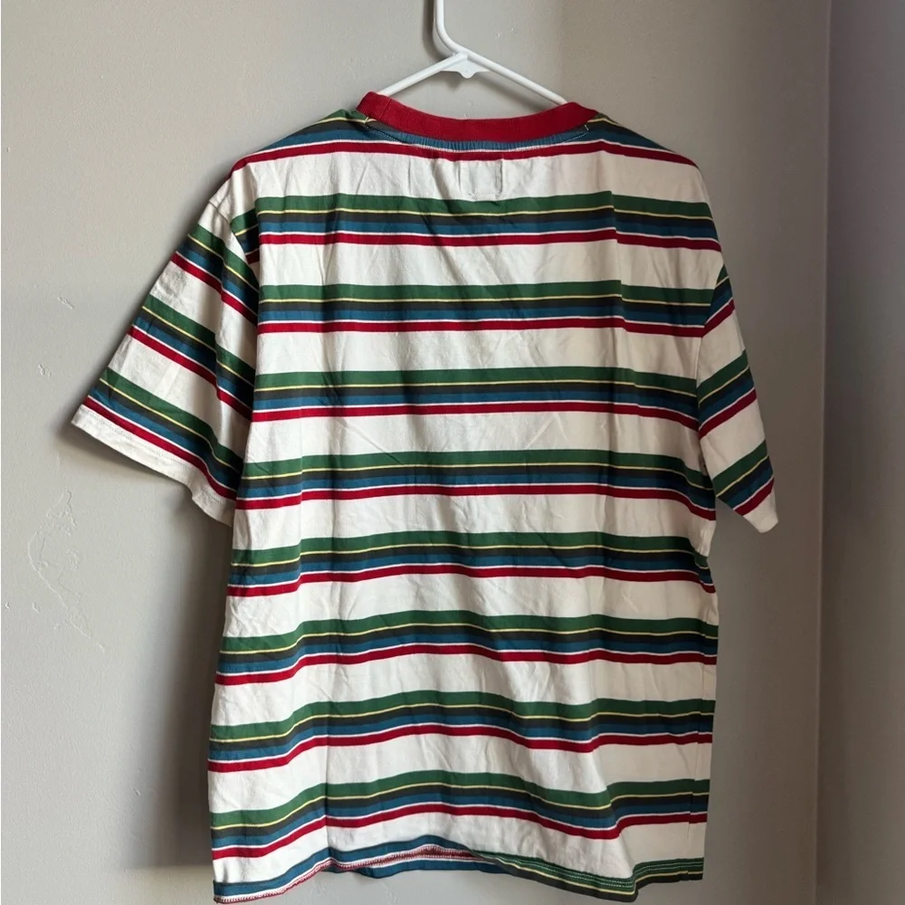 GUESS Los Angeles Striped Logo Tee Y2K Coquette Prep Vintage Retro M - Picture 6 of 6